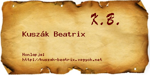 Kuszák Beatrix névjegykártya