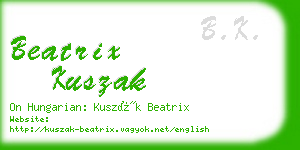 beatrix kuszak business card